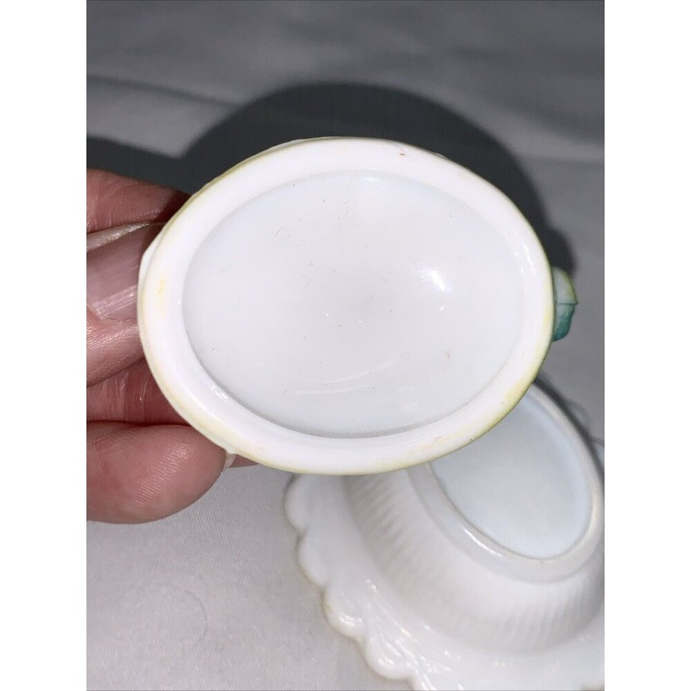 Vtg Mosser Mini Chicken on Nest Tie Dye Glass Salt Cellar Basket C880 - Picture 10 of 10